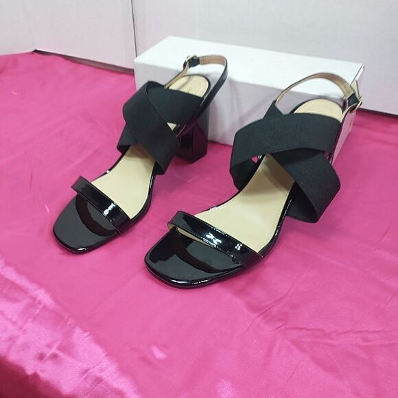 Liz Claiborne Womens SZ 11M Refined Comfort Black Strappy Block Heels . - Picture 11 of 11